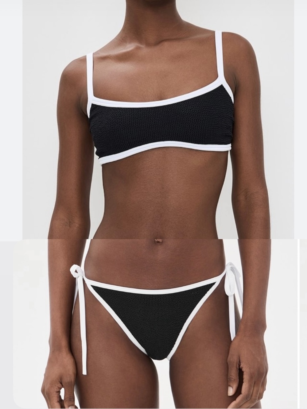 Hunza G Set Black White Tyler Top Gigi Bottoms